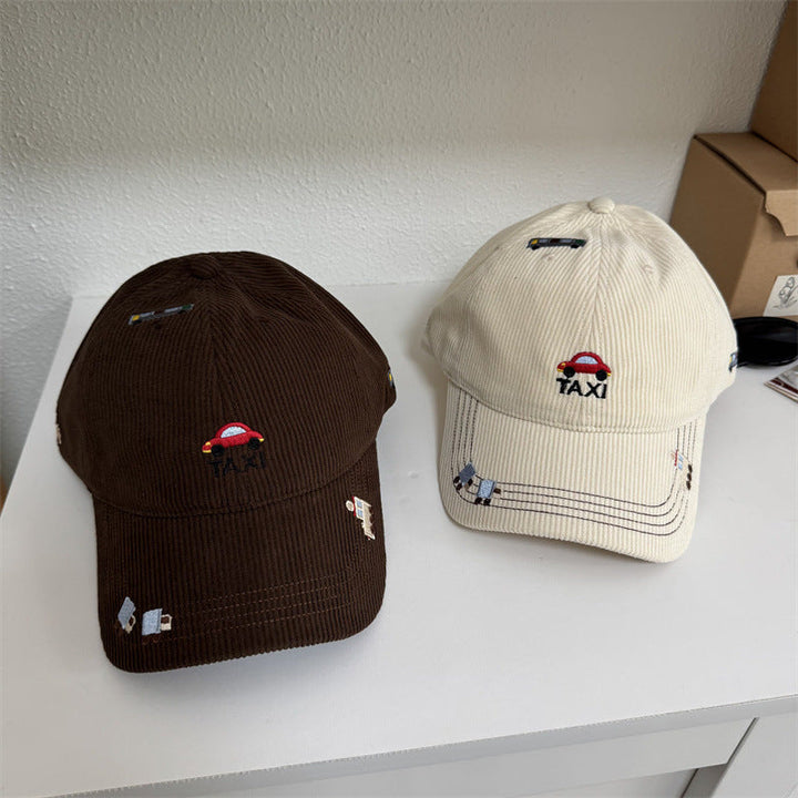 Men's Corduroy Taxi Embroidered Baseball Cap Kalsten