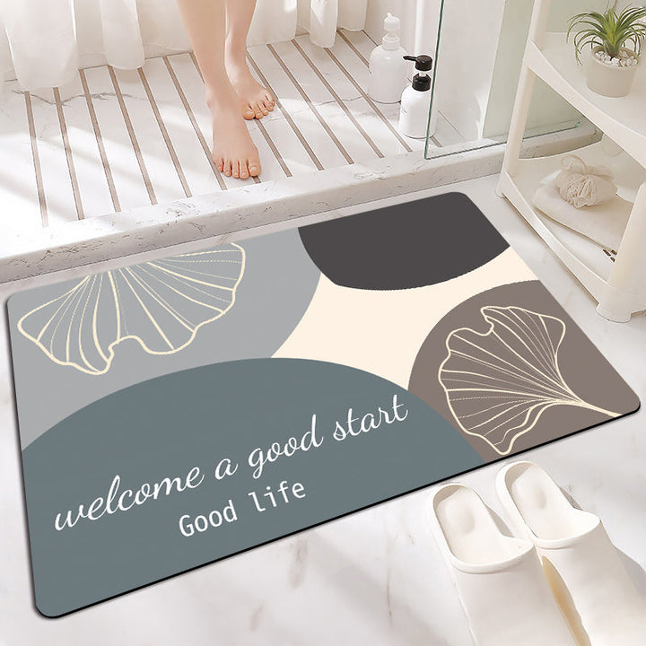 Elegant Marble-Themed Bath Mat Kalsten