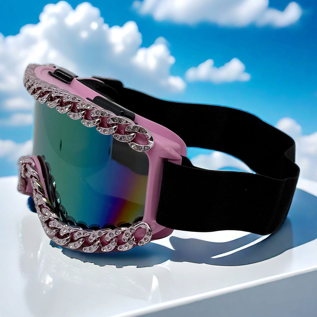 Women's ski goggles with glamorous rhinestone frame Kalsten