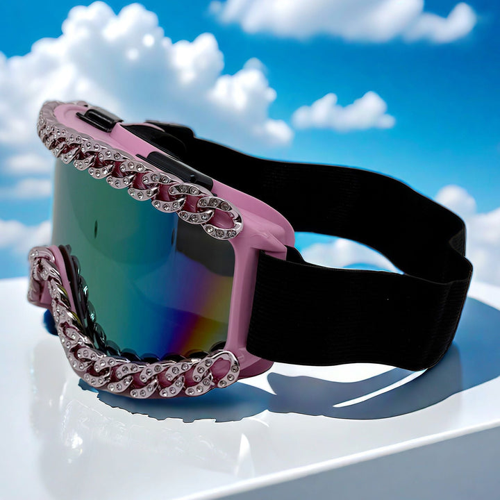 Women's ski goggles with glamorous rhinestone frame Kalsten