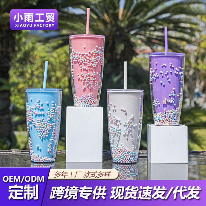 Unisex Drinking Cup with stylish filling material and flexible straw Kalsten