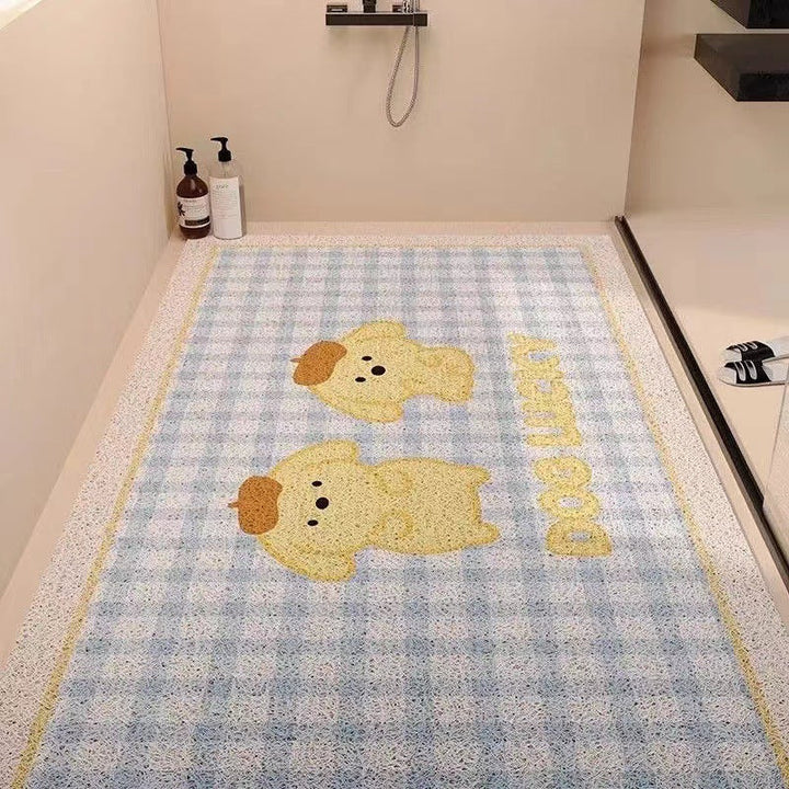 Playful Puppy-Themed Non-Slip Bathroom Mat Kalsten