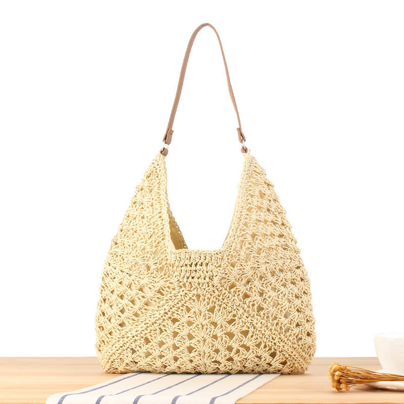 Shoulder bag with hand-knotted pattern and leather accents Kalsten