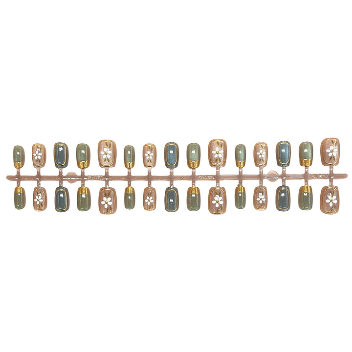 Floral Accent Press-On Nail Art Set Kalsten