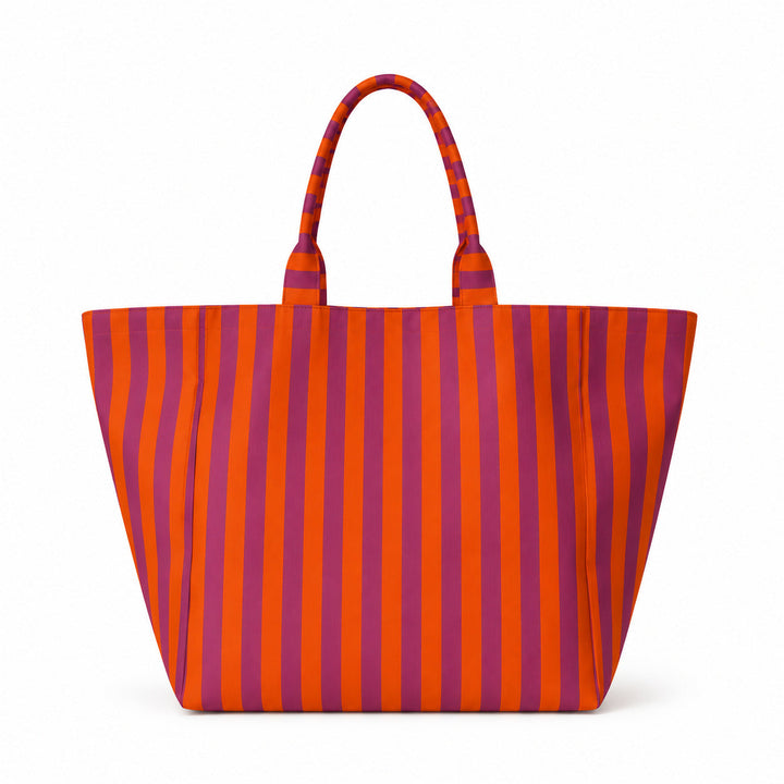Beach bag with width, water-repellent stripes Kalsten