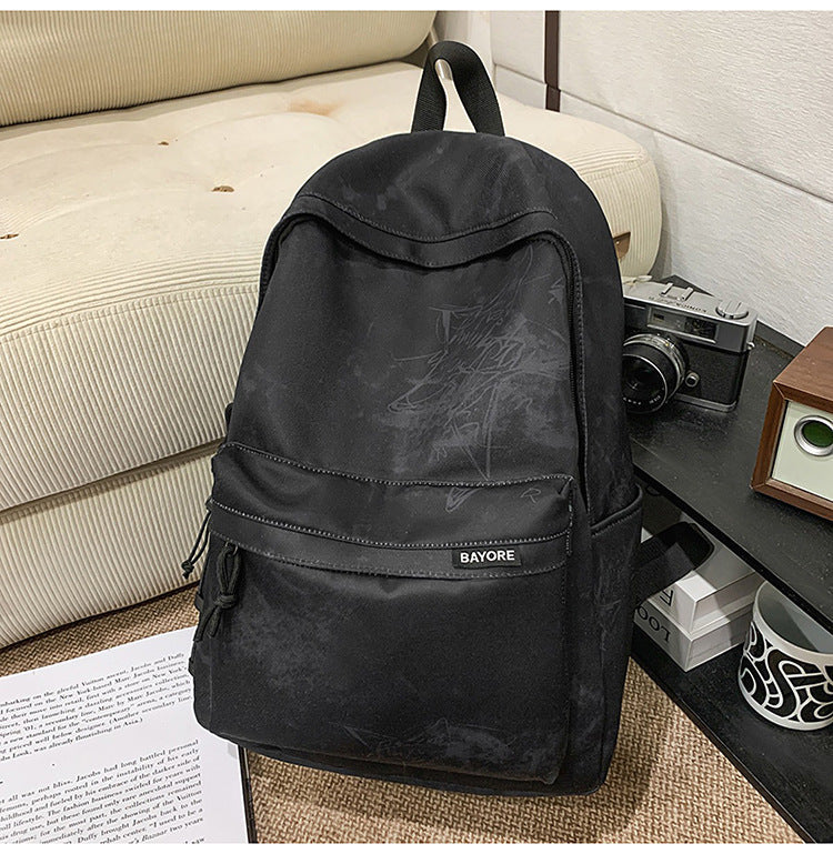 Marble Pattern Casual School Backpack