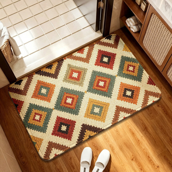 Geometric Patterned Soft Bath Mat