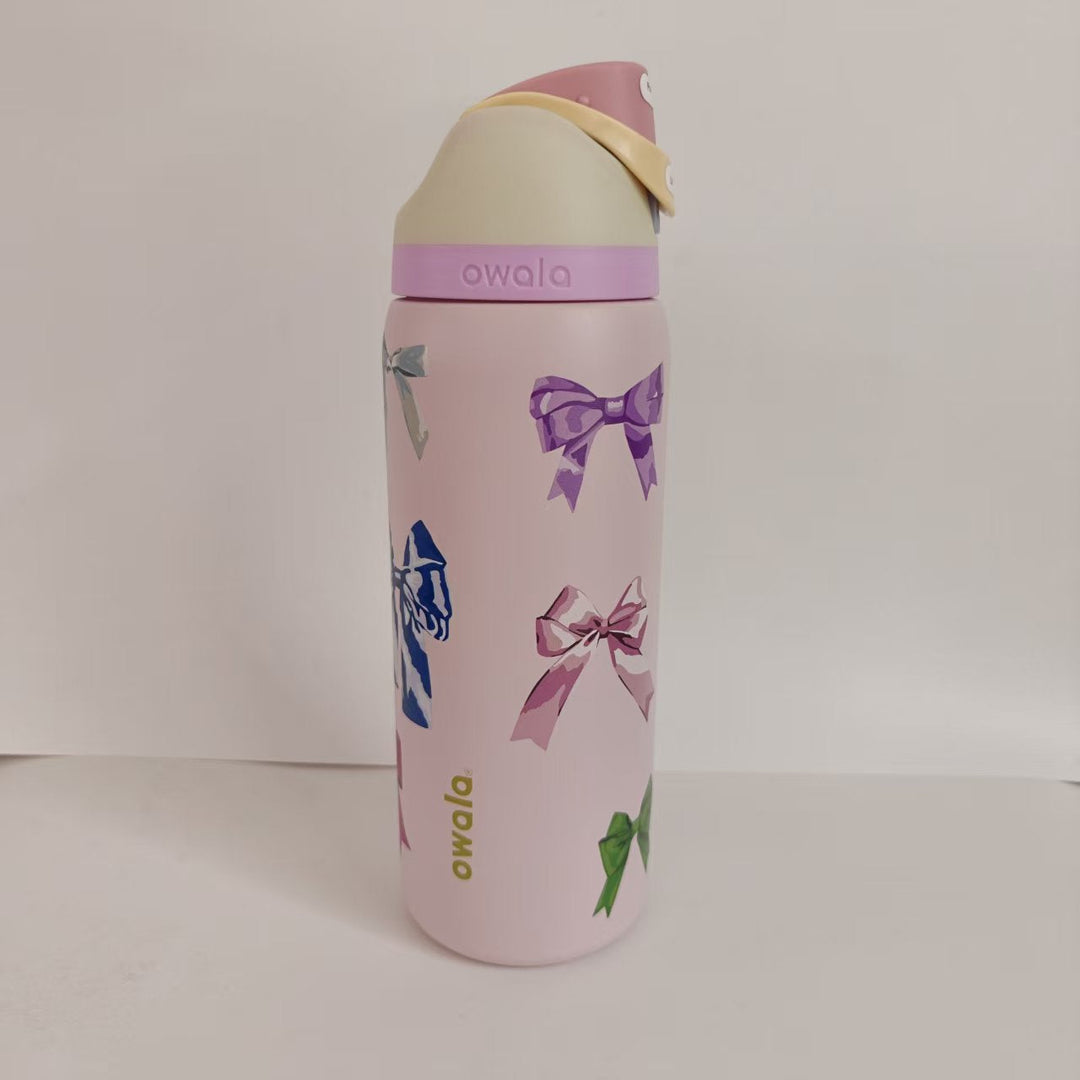 Double-Wall Vacuum Insulated Stainless Steel Travel Bottle With Flip Straw Leakproof Lid And Character Print