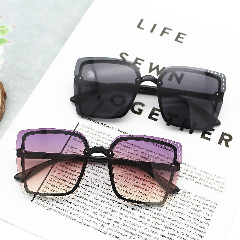 Ladies Square Sunglasses with Sparkling Frame Accents Kalsten