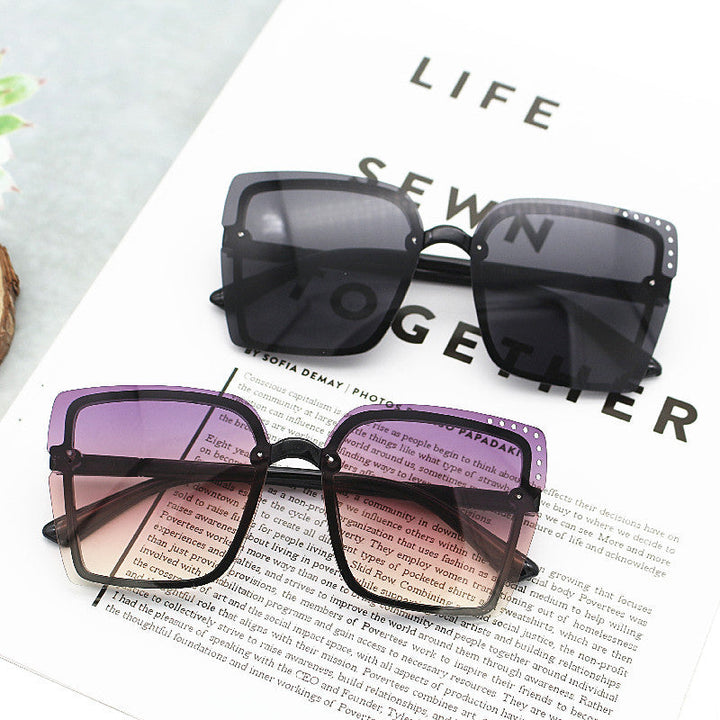 Ladies Square Sunglasses with Sparkling Frame Accents Kalsten