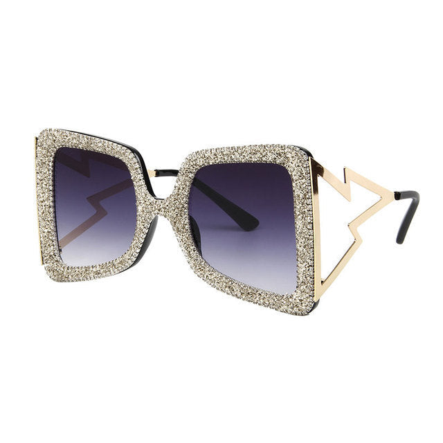 Women's oversized sunglasses with glittering crystal frame Kalsten