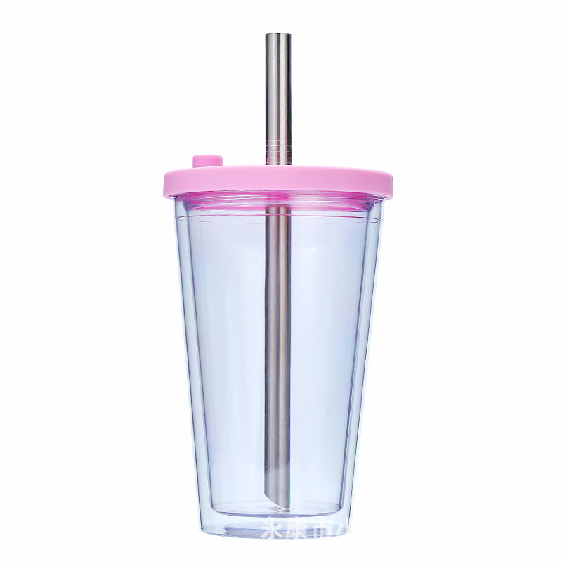 Women's High-Quality Drinking Cup with Integrated Stainless Steel Straw Kalsten