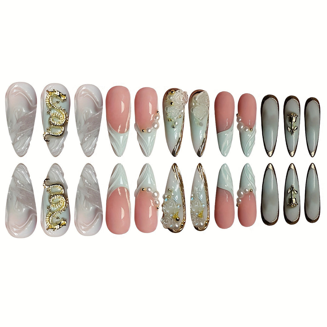 Creative Artistic Press-On Nail Design Kalsten