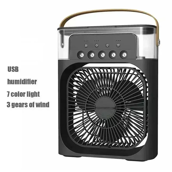 Unisex One Size USB humidifying portable fan with three speed levels, seven color mood light, removable water tank and stable carrying handle Kalsten
