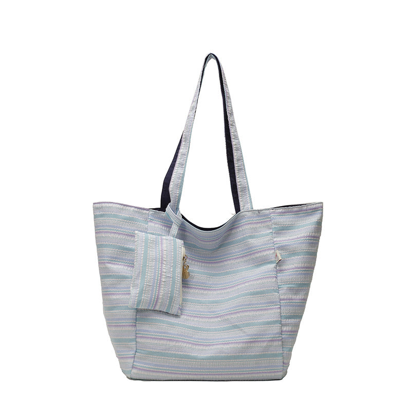 Spacious Wave Stripe Shopping Bag Kalsten