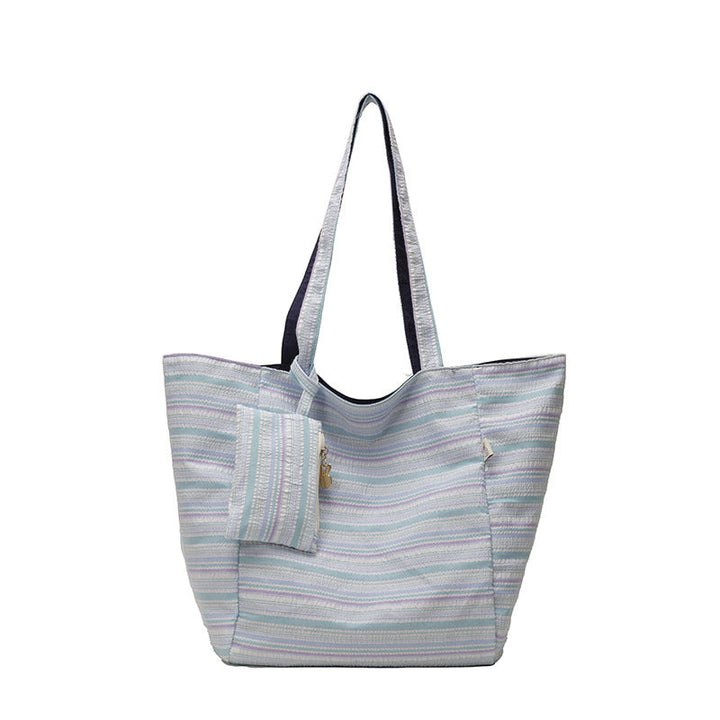 Spacious Wave Stripe Shopping Bag Kalsten
