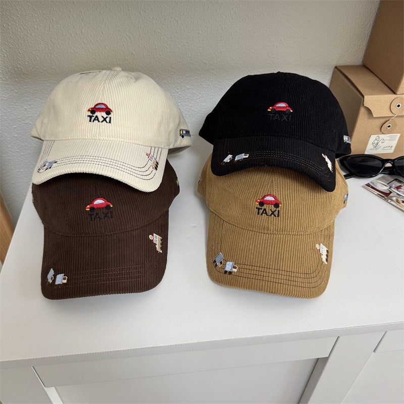 Men's Corduroy Taxi Embroidered Baseball Cap Kalsten