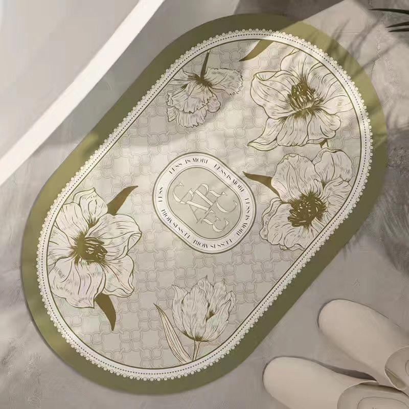 Elegant Floral Design Bath Mat Kalsten