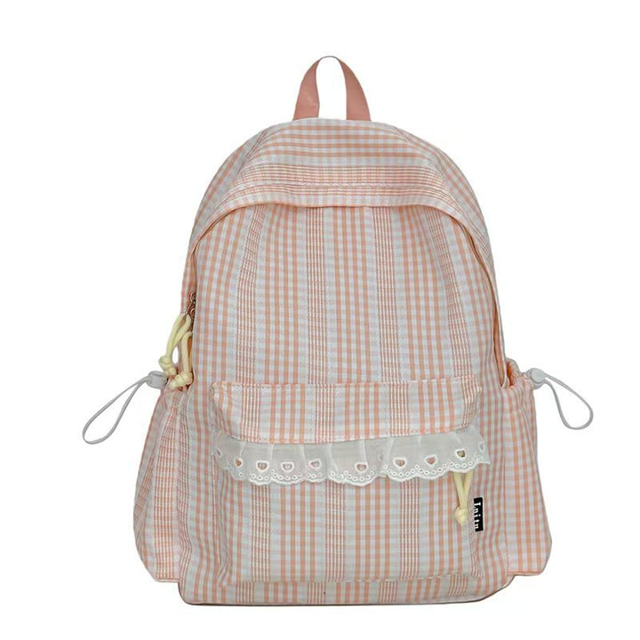 Gingham Patterned Stylish Backpack Kalsten