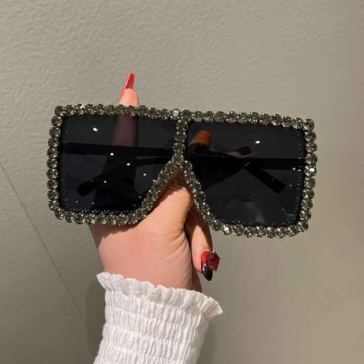 Women's Oversized Sunglasses with Sparkling Rhinestone Frame Kalsten