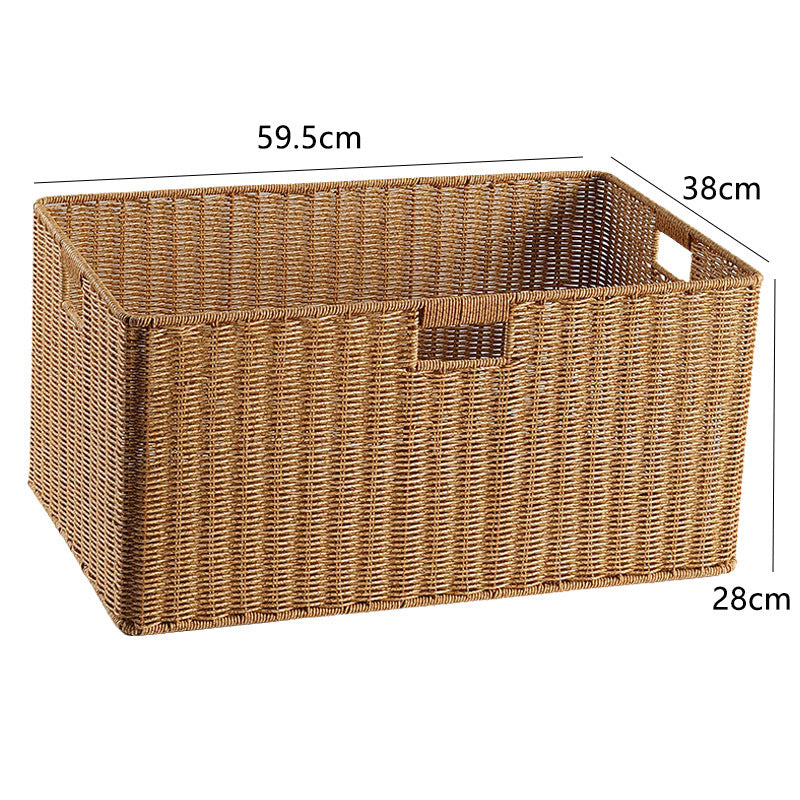 Handcrafted Rectangular Wicker Storage Bin Kalsten