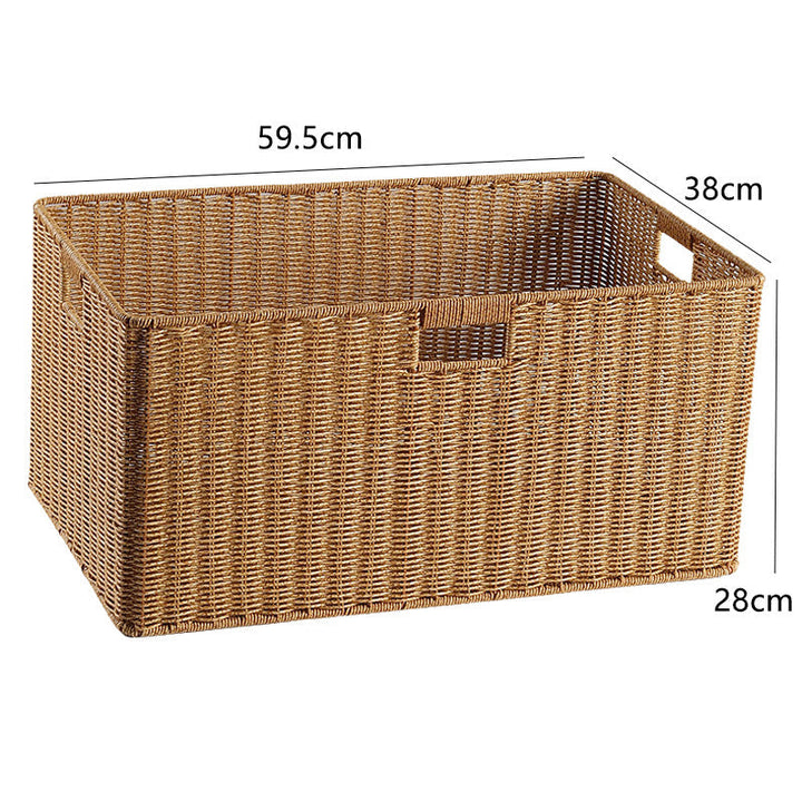 Handcrafted Rectangular Wicker Storage Bin Kalsten