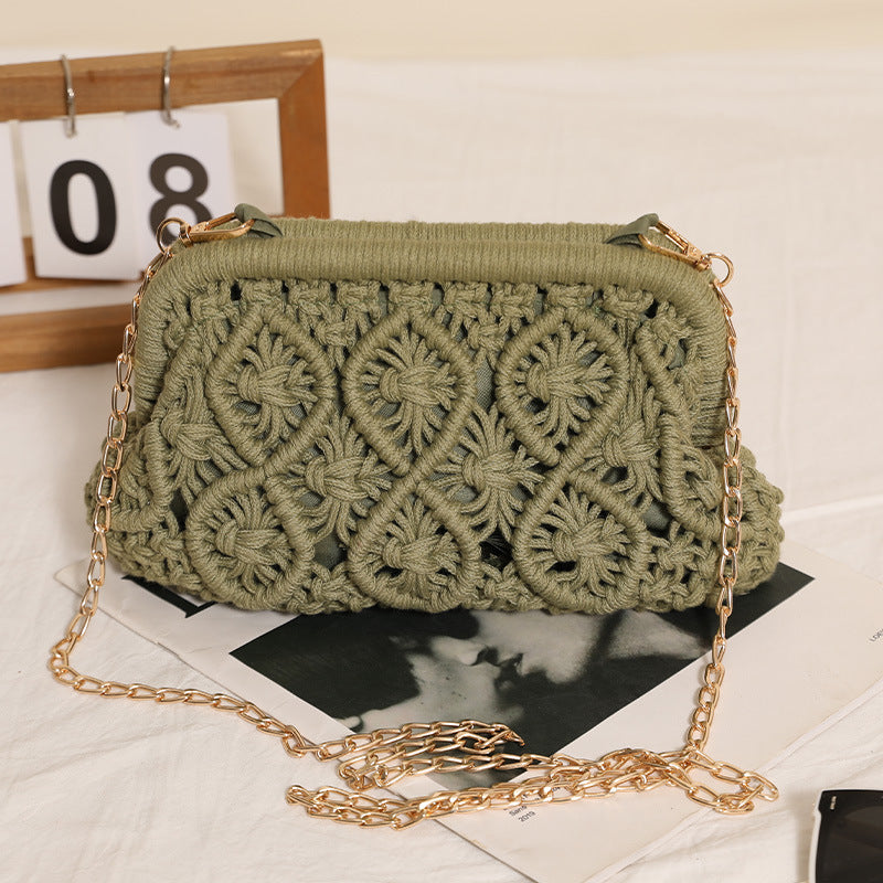 Hand-knotted shoulder bag in Boho style Kalsten
