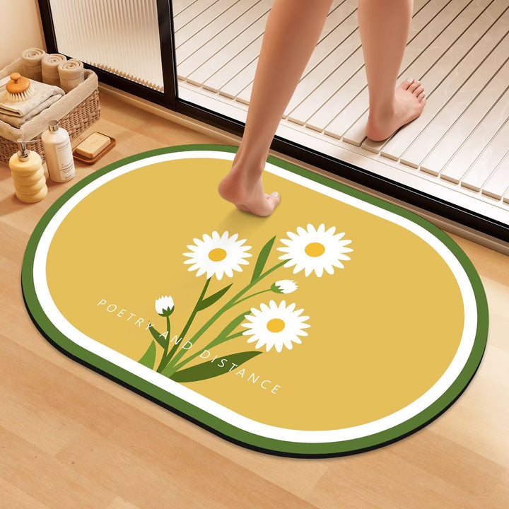 Artistic Floral Bath Mat Kalsten