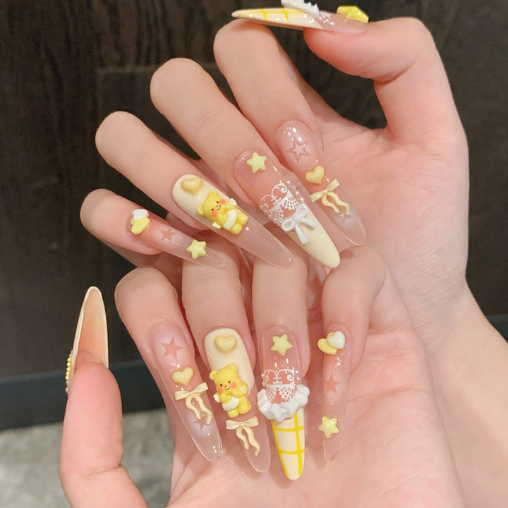 Whimsical 3D Nail Art Press-On Set Kalsten