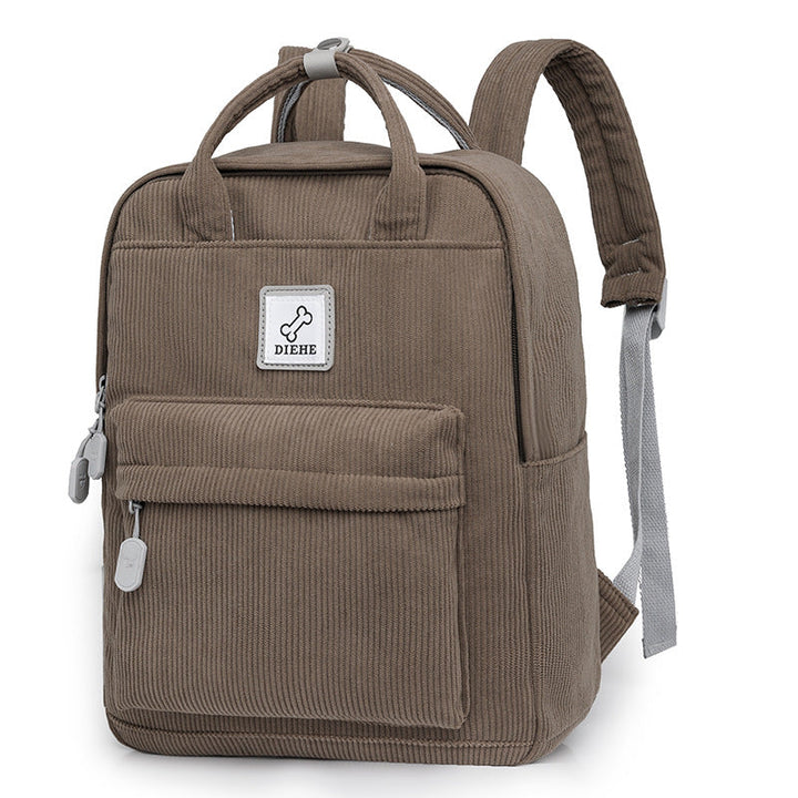 Corduroy Textured Laptop School Backpack Kalsten