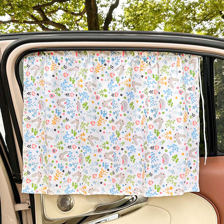 Unisex nan sun protection car curtain with elastic fastening strap and opaque cotton blend Kalsten
