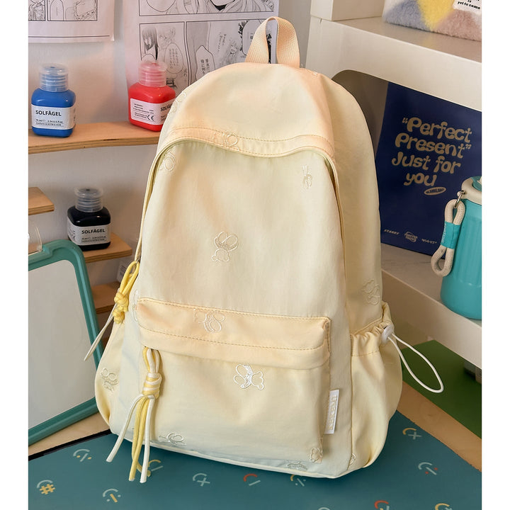 Cute Character Embroidered School Backpack