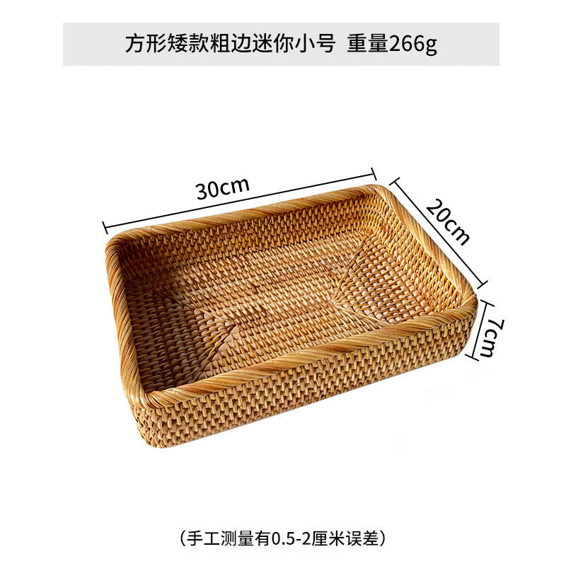 Women rectangular storage basket made of handwoven natural material Kalsten