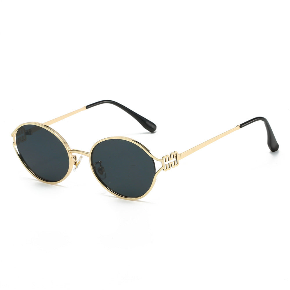 Round Sunglasses with Golden Accents Kalsten