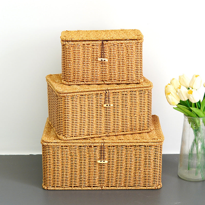 Women Large Storage Basket with Lid Kalsten