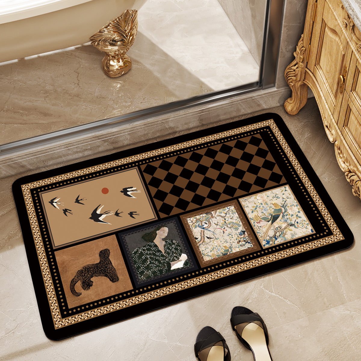 Elegant Monogrammed Bathroom Mat Acalora