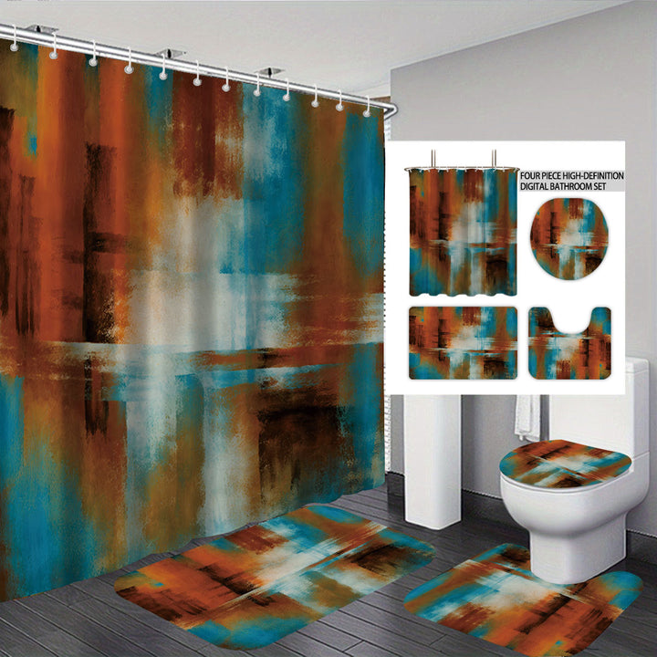 Abstract Design Four-Piece Digital Bathroom Set Kalsten
