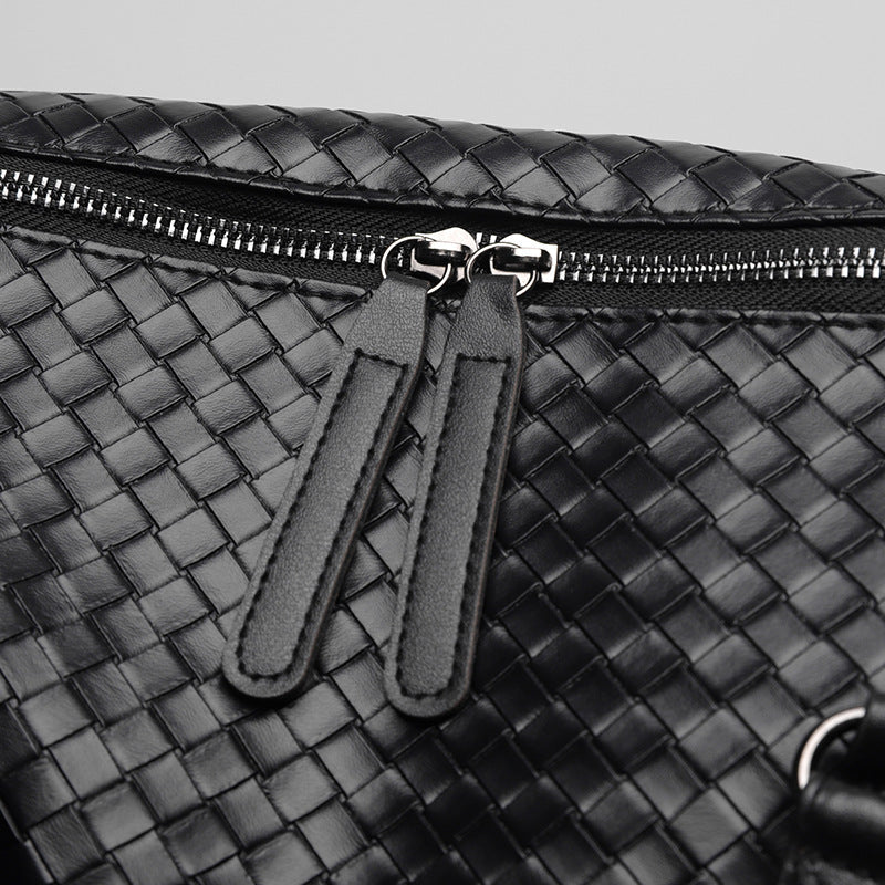 Luxury Woven Leather Weekend Duffle Bag Kalsten