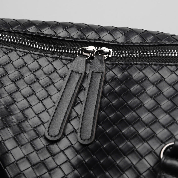 Luxury Woven Leather Weekend Duffle Bag Kalsten