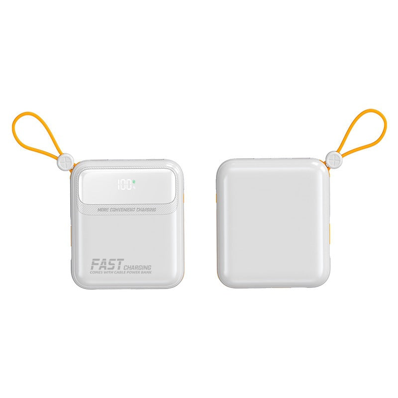 Portable power bank with integrated charging cable and digital display Kalsten