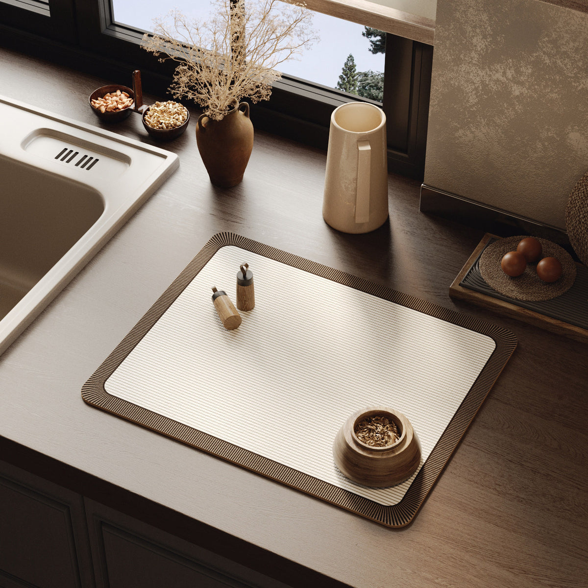 Elegant Textured Kitchen Counter Mat Acalora