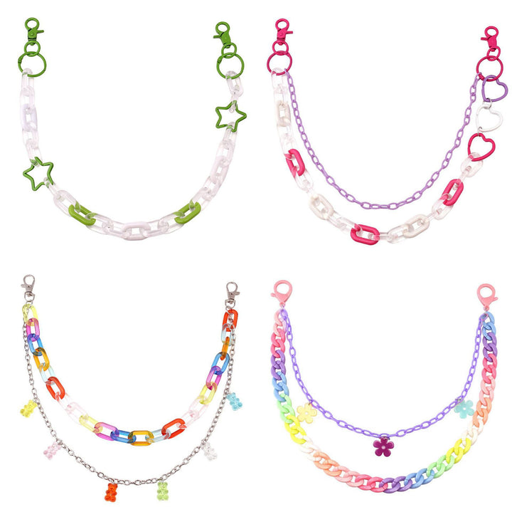 Fashionable chain belt with colorful pendants Kalsten