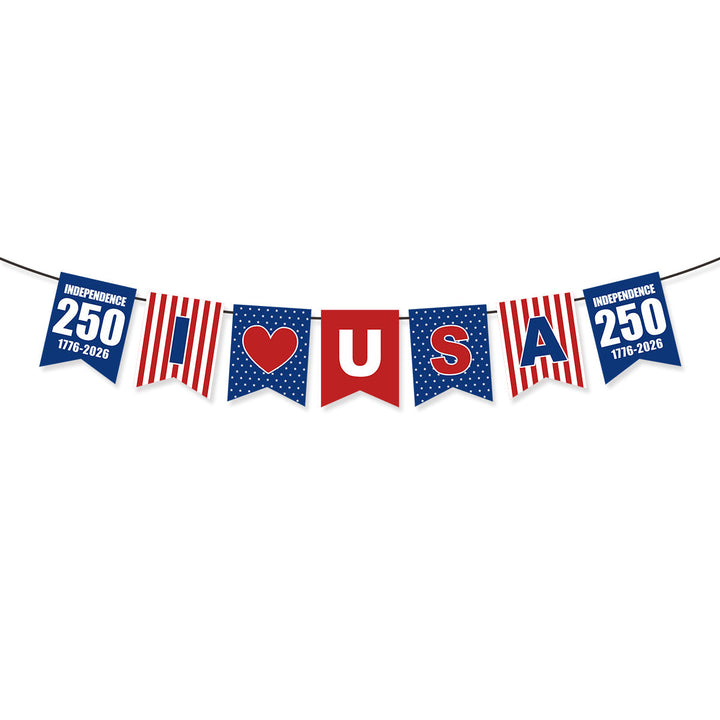 Unisex nan bunting with star motifs and stripes, weatherproof polyester party decoration Kalsten