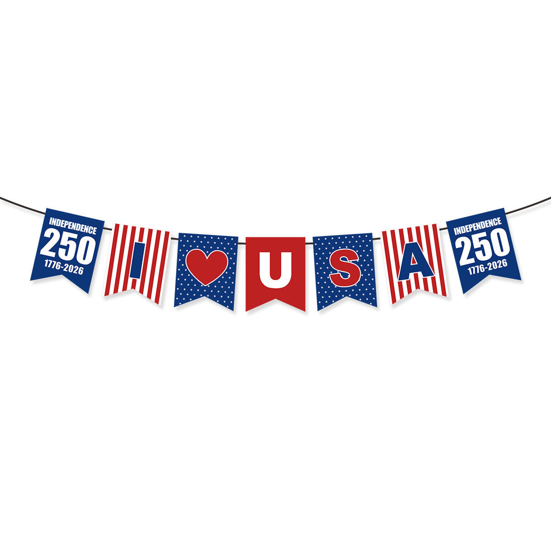 Unisex nan pennant string made of durable polyester with star and stripe motif for party decoration Kalsten