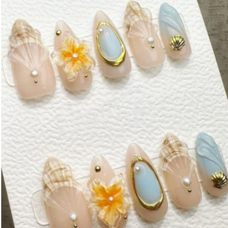 Artistic Seashell-Themed Press-On Nail Collection Kalsten