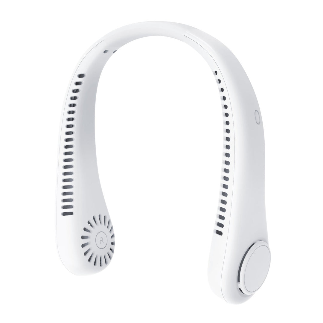 Unisex portable rechargeable neck fan with quiet dual fan adjustable air levels and ergonomic neckband Kalsten