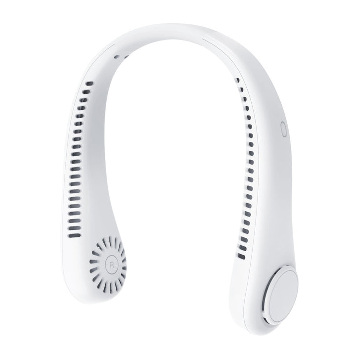 Unisex portable rechargeable neck fan with quiet dual fan adjustable air levels and ergonomic neckband Kalsten