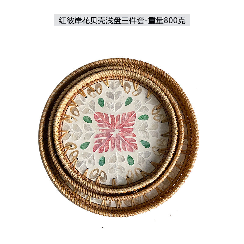 Ladies' cowhide serving basket with handwoven design Kalsten