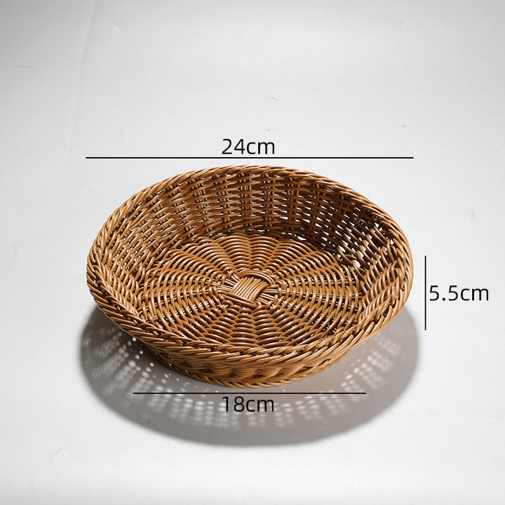 Handcrafted Round Wicker Serving Bowl Kalsten