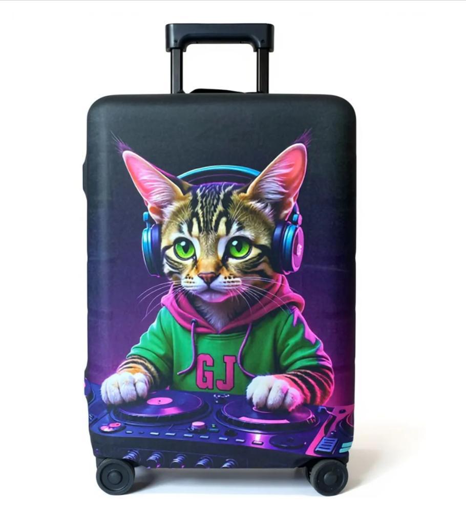 Unisex nan elastic suitcase cover with 3D dog design for trolley, stretchy and scratch-resistant Kalsten